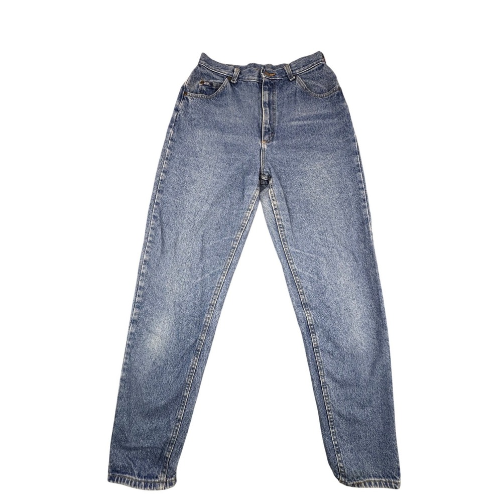 Lee Womens Mom Jeans Size 12L Medium Wash High Rise Straight Leg Denim‎ Pants